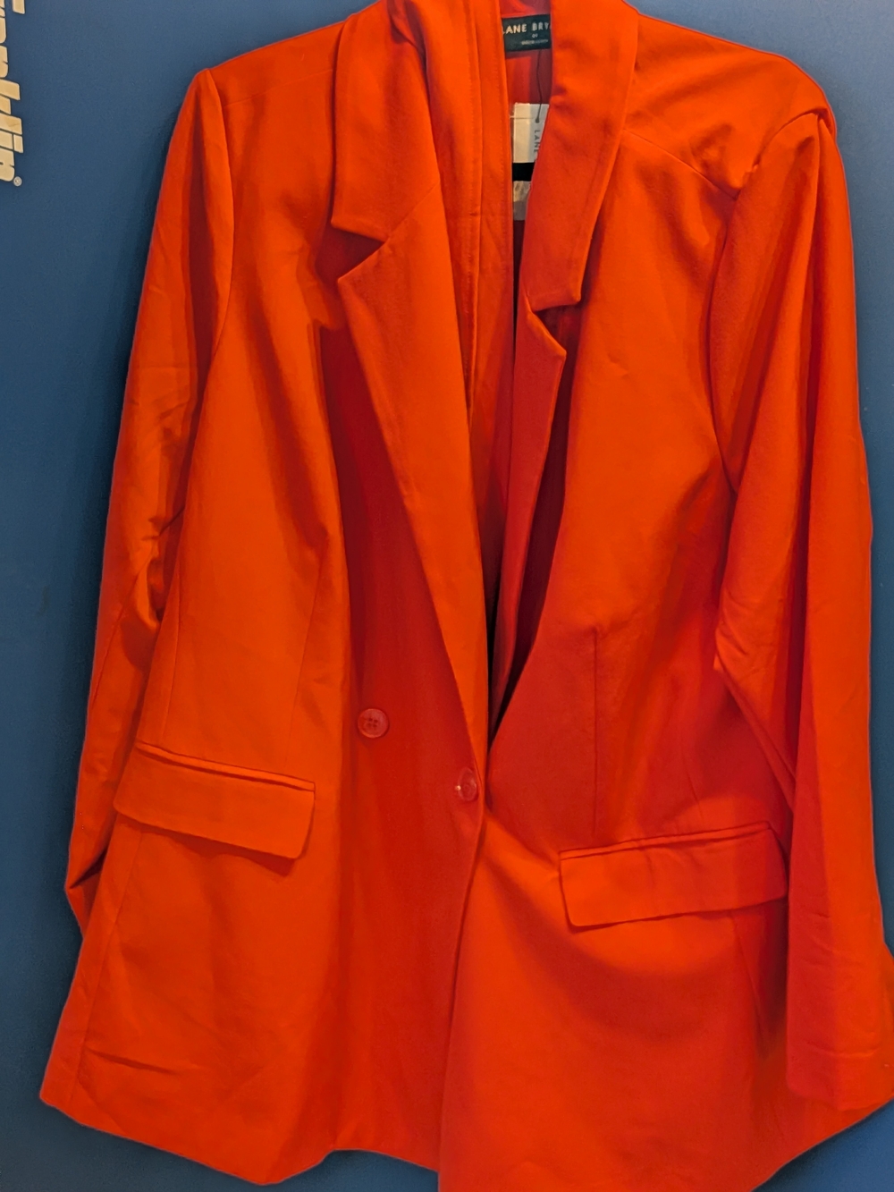 Lane Bryant Bright Orange Double-Breasted Blazer